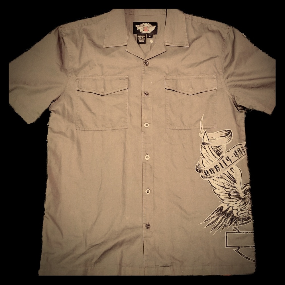 Harley Davidson button up shirt-short sleeve